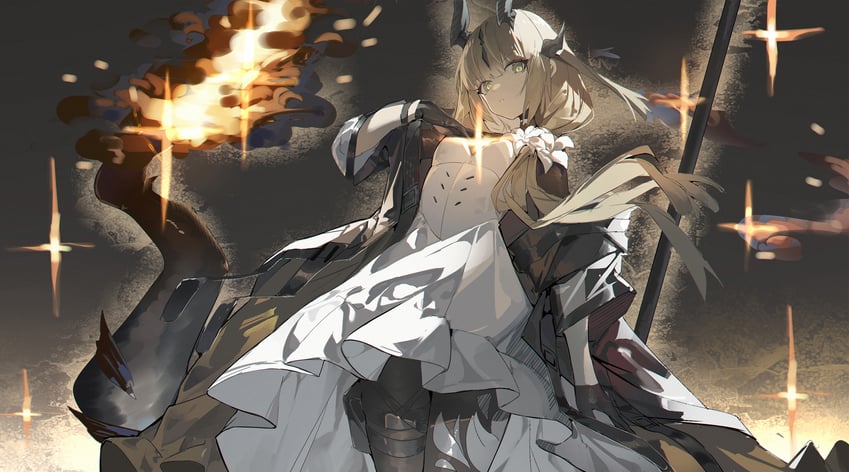 reed and reed the flame shadow (arknights) drawn by qtian