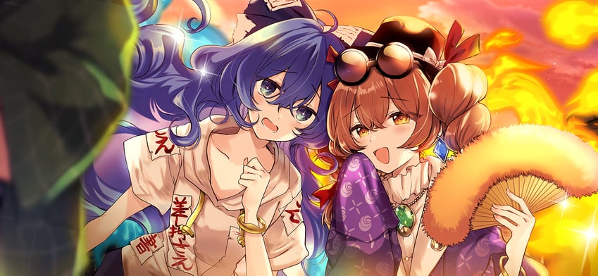 yorigami shion and yorigami jo'on (touhou and 1 more) drawn by poprication