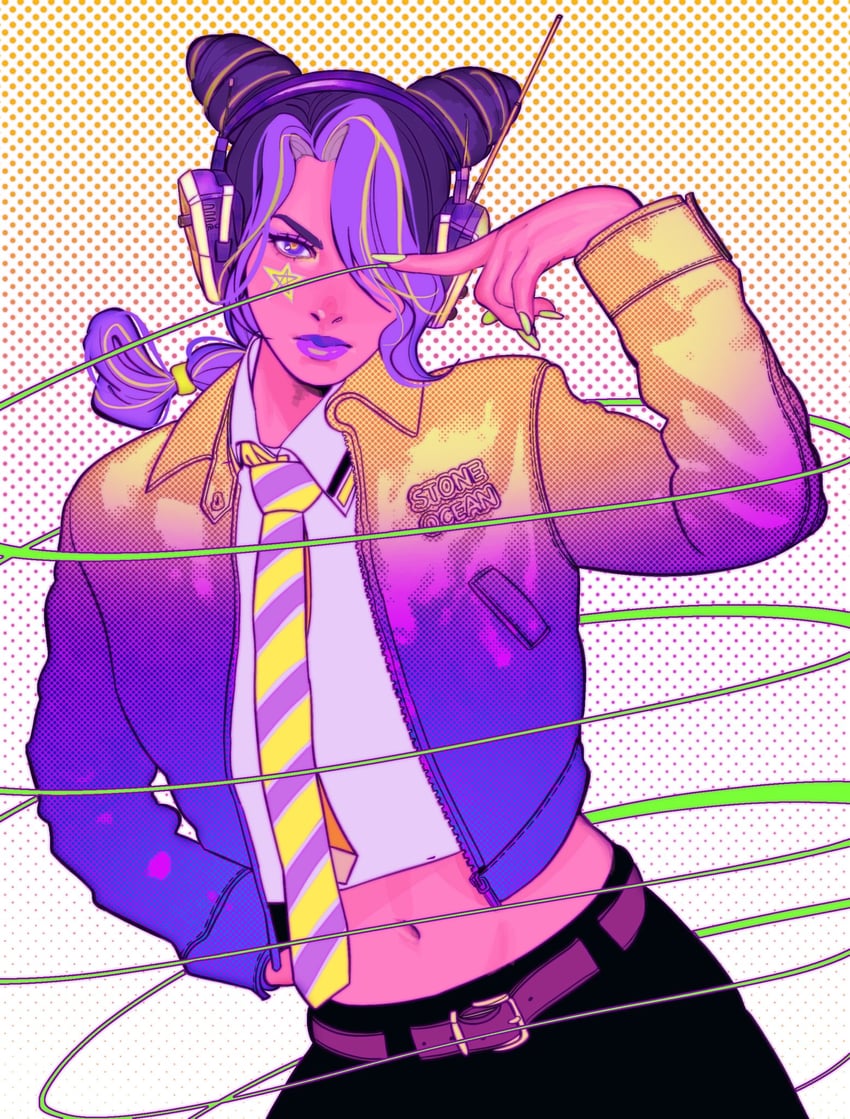 kujo jolyne (jojo no kimyou na bouken and 1 more) drawn by nomorebananana