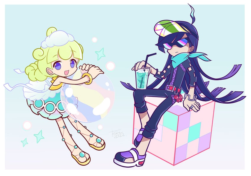 marle and squares (puyopuyo and 1 more) drawn by burippoi