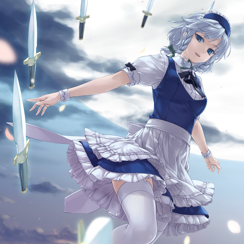 izayoi sakuya (touhou and 1 more) drawn by rokuwata_tomoe