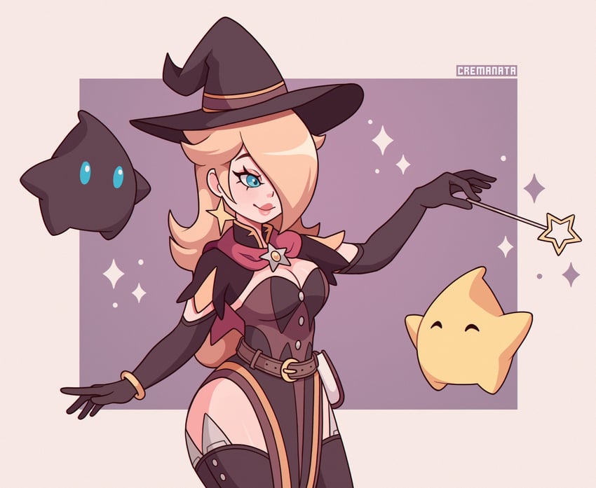 rosalina, mercy, luma, and polari (mario and 2 more) drawn by cremanata