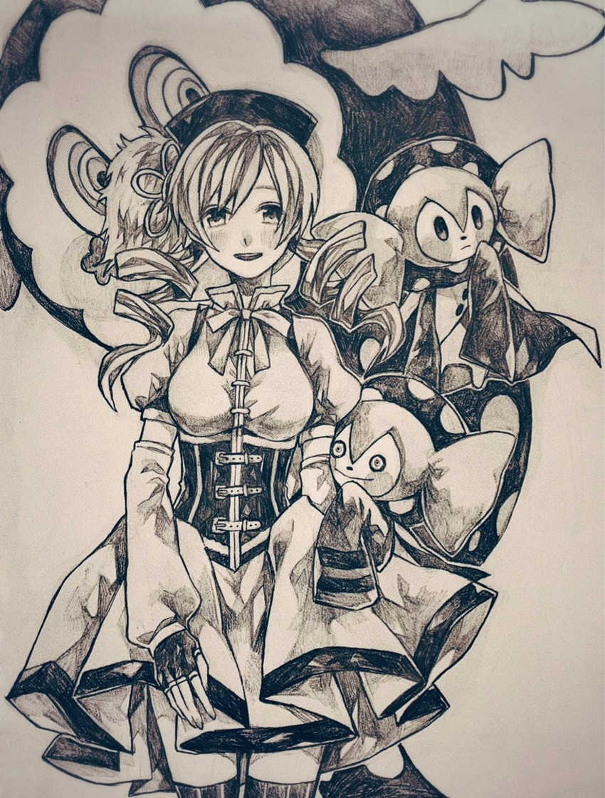 tomoe mami and charlotte (mahou shoujo madoka magica) drawn by mochiri_310
