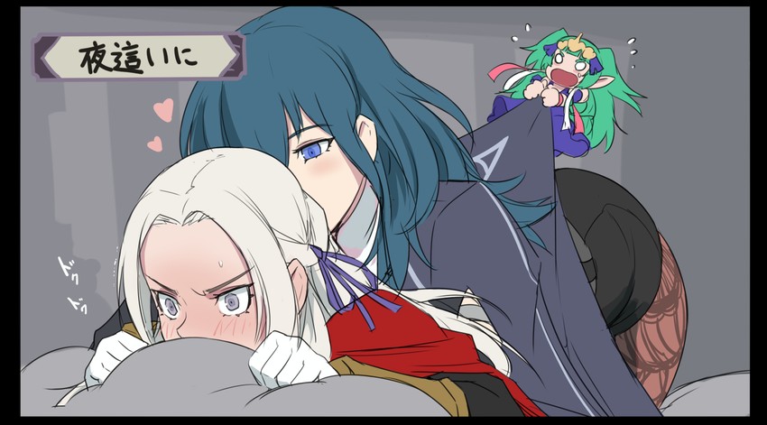 female byleth, edelgard von hresvelg, and sothis (fire emblem and 1 more) drawn by mikoyan