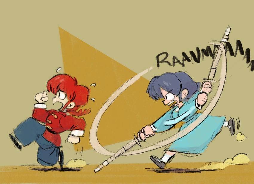ranma-chan and tendou akane (ranma 1/2) drawn by fauxsquared