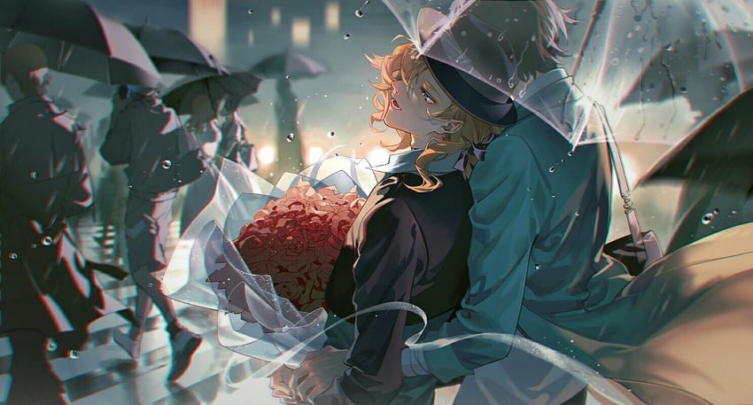 dazai osamu and nakahara chuuya (bungou stray dogs) drawn by oten
