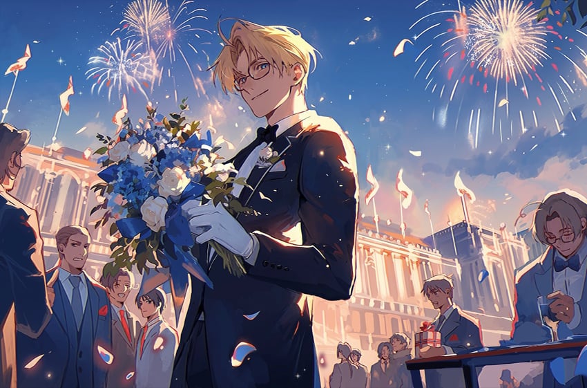 america, united kingdom, japan, russia, china, and 6 more (axis powers hetalia) drawn by en_llll