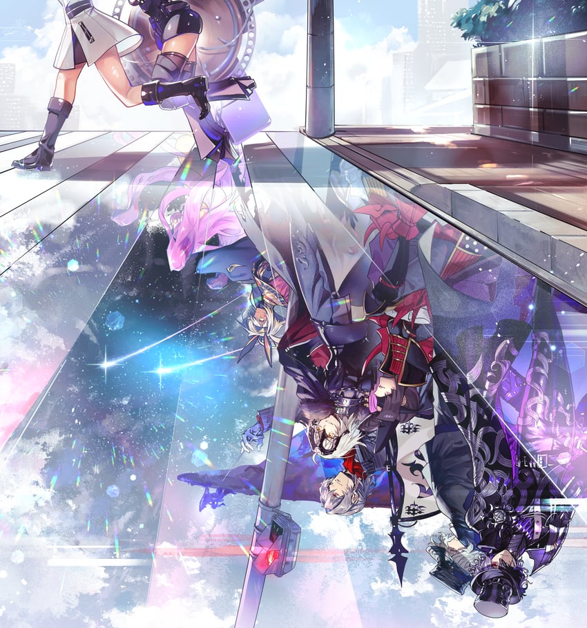 mash kyrielight, fujimaru ritsuka, medusa, jeanne d'arc alter, nitocris, and 9 more (fate and 1 more) drawn by tandem