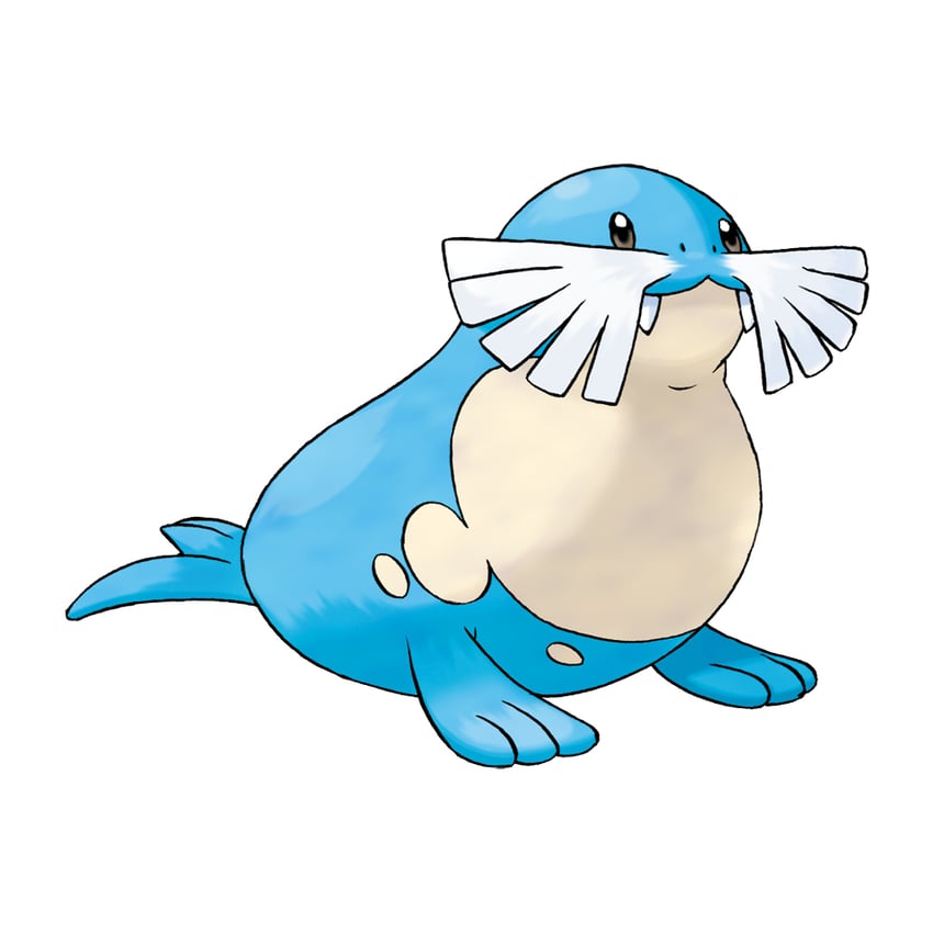 sealeo (pokemon and 1 more) drawn by sugimori_ken