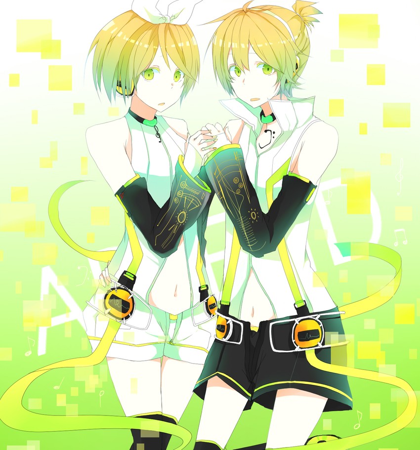 kagamine rin and kagamine len (vocaloid) drawn by mono_(recall)