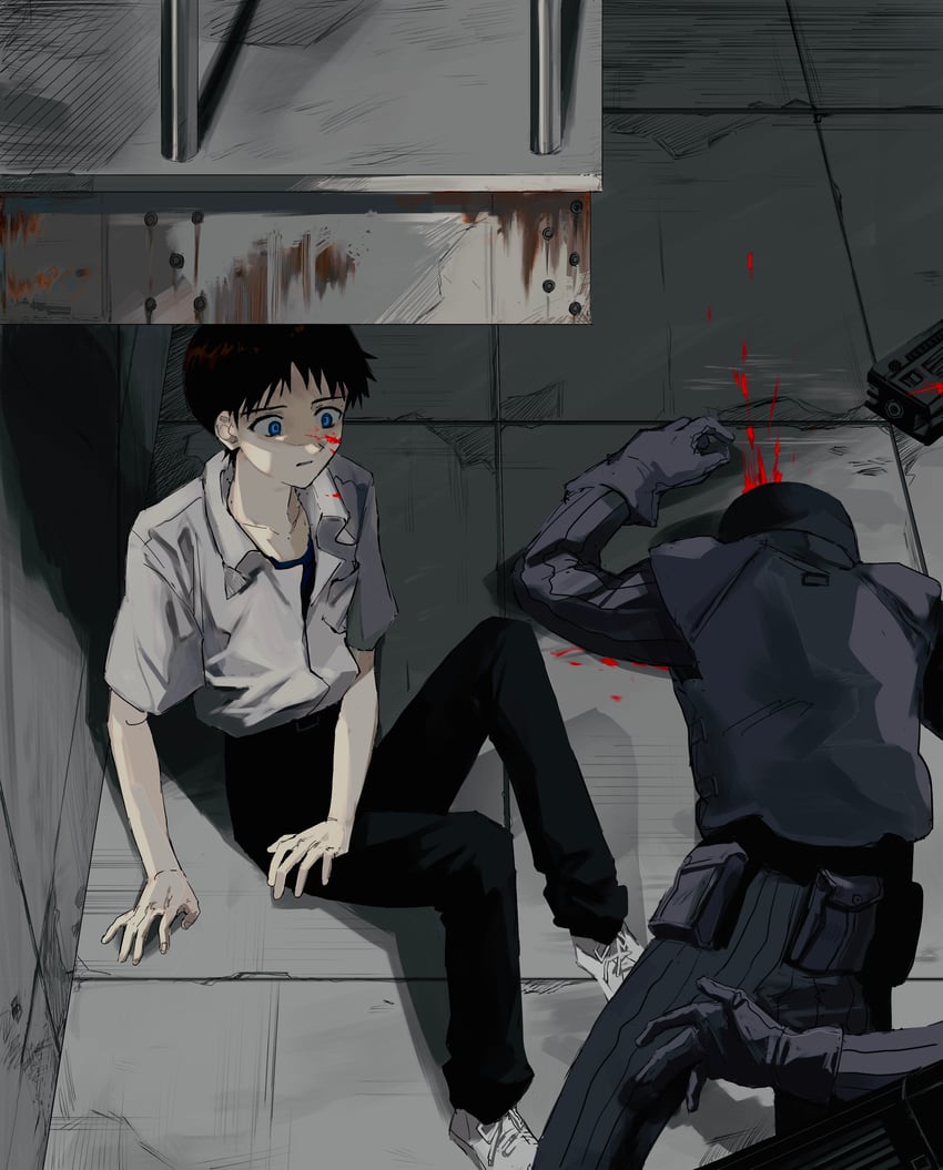ikari shinji (neon genesis evangelion and 1 more) drawn by a12740807