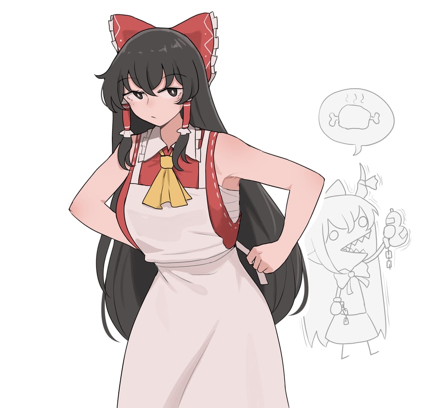 hakurei reimu and ibuki suika (touhou) drawn by mata_(matasoup)
