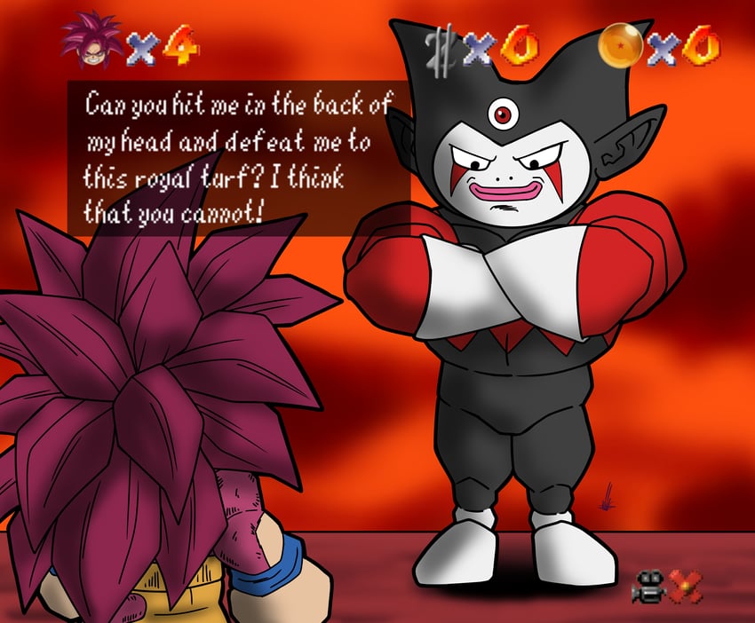 son goku and gomah (mario and 3 more) drawn by un_koshin1402