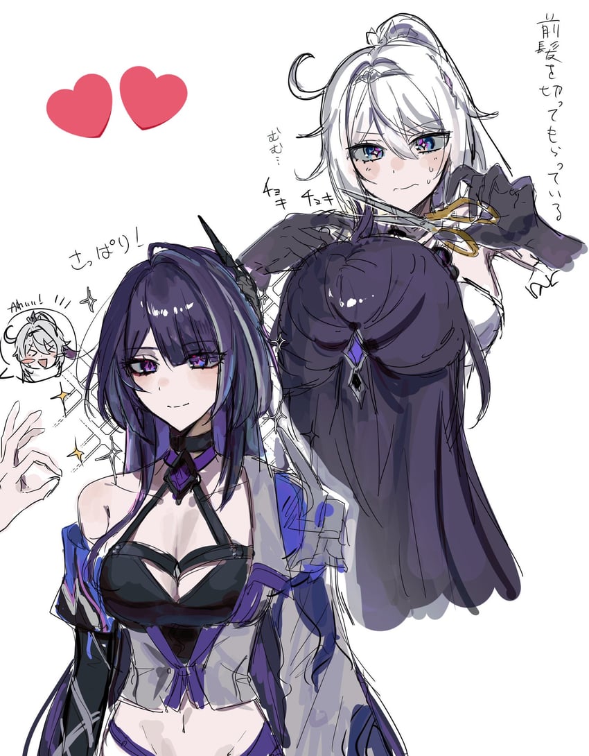 kiana kaslana and acheron (honkai and 2 more) drawn by zr3_1i