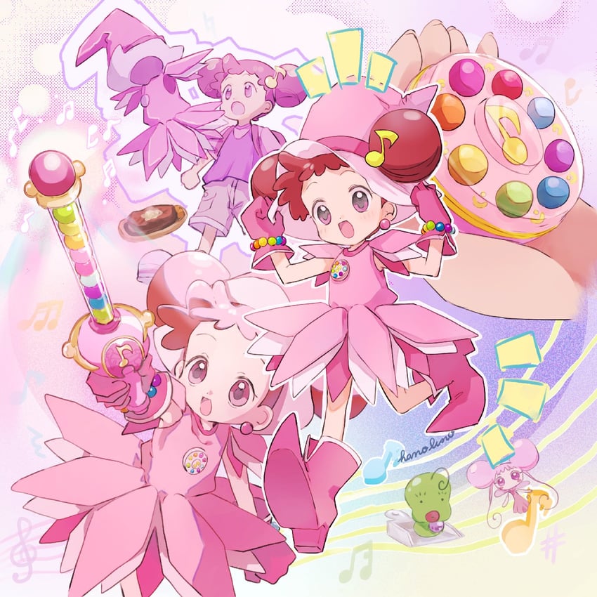 harukaze doremi, majorika, and dodo (ojamajo doremi) drawn by hano_luno