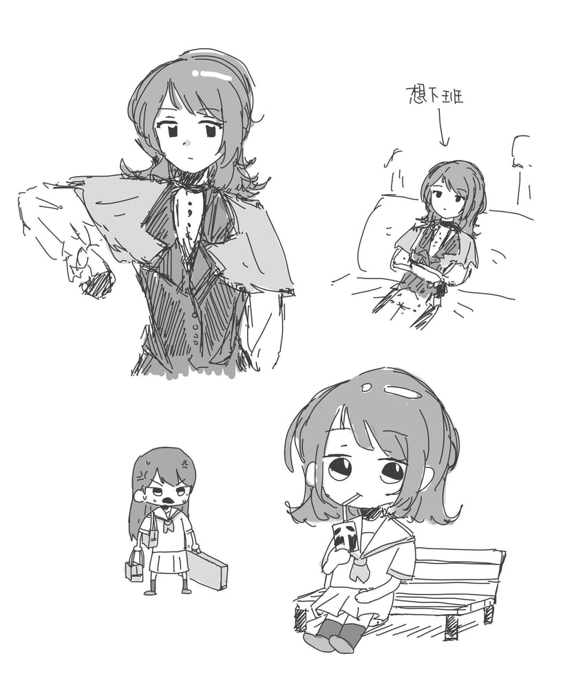 shiina taki, yahata umiri, and timoris (bang dream! and 1 more) drawn by kuang_quanshui