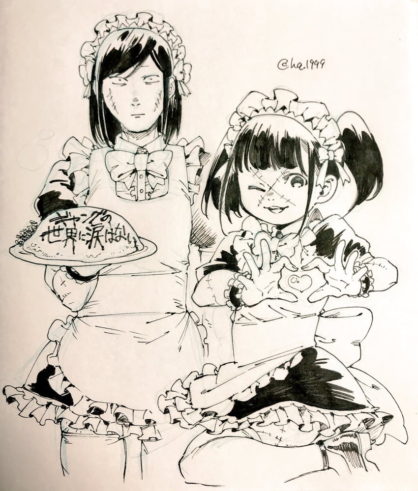 tetsu the killer and batten-chan (osomatsu and 1 more) drawn by tamago_toji