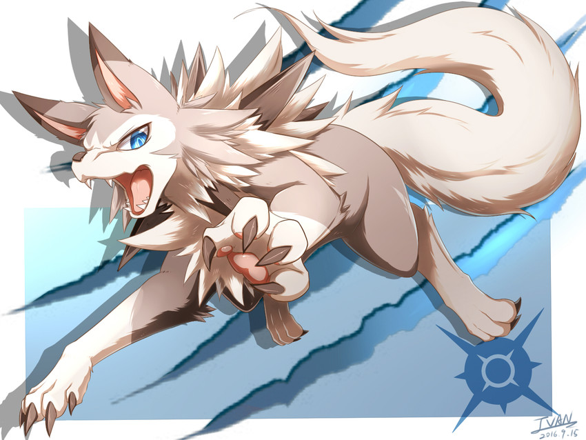lycanroc (pokemon) drawn by ivan_(ffxazq)