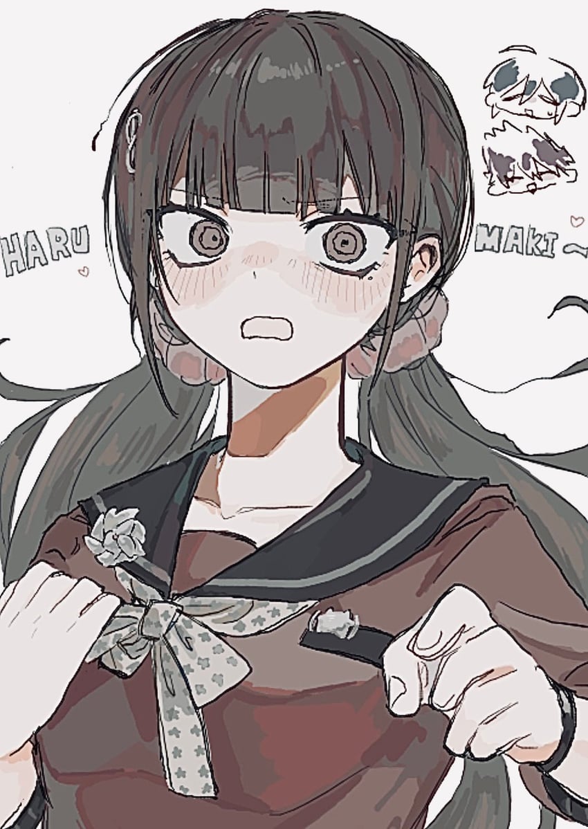 saihara shuichi, harukawa maki, and momota kaito (danganronpa and 1 more) drawn by yasaijui