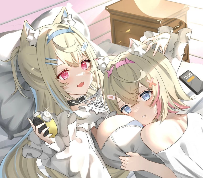 fuwawa abyssgard and mococo abyssgard (hololive and 1 more) drawn by salsalsalt530