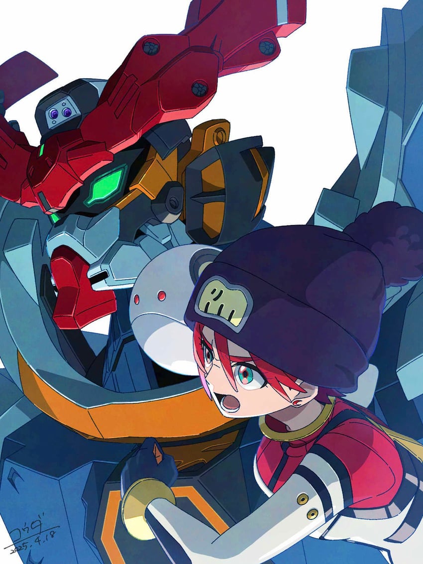 amate yuzuriha, haro, and gquuuuuux (gundam and 1 more) drawn by kouda_mana