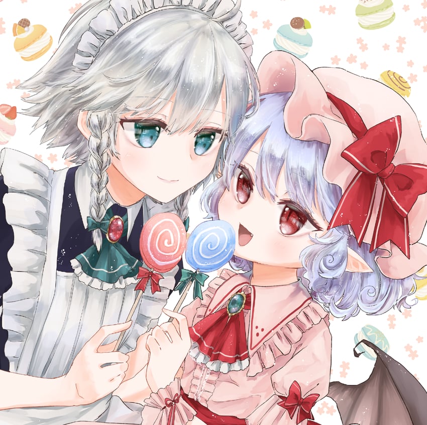 remilia scarlet and izayoi sakuya (touhou) drawn by maru_usagi