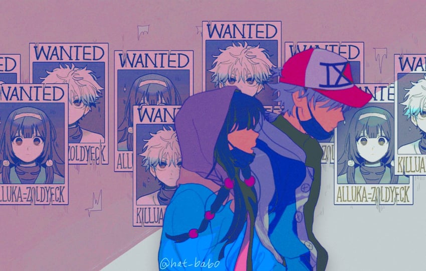killua zoldyck and alluka zoldyck (hunter x hunter) drawn by hat_babo