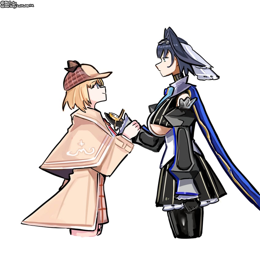 ouro kronii and watson amelia (hololive and 1 more) drawn by blaparky