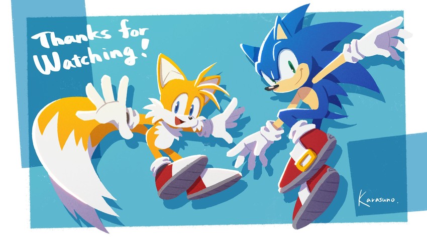 sonic the hedgehog and tails (sonic) drawn by karasuno_yui