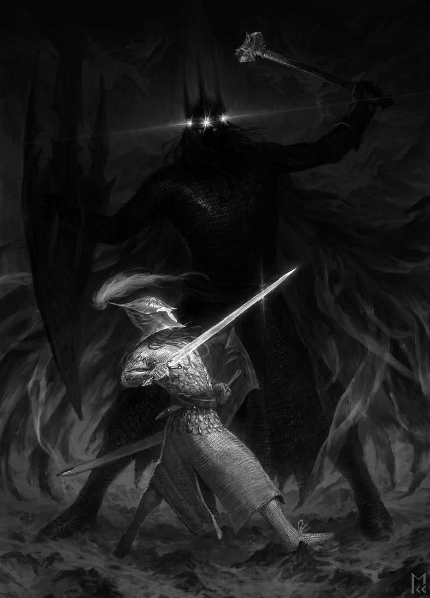 morgoth and fingolfin (tolkien's legendarium and 1 more) drawn by manuel_castanon