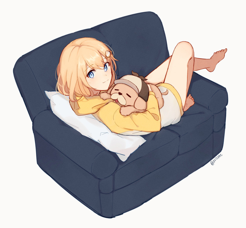 watson amelia and bubba (hololive and 1 more) drawn by orinte