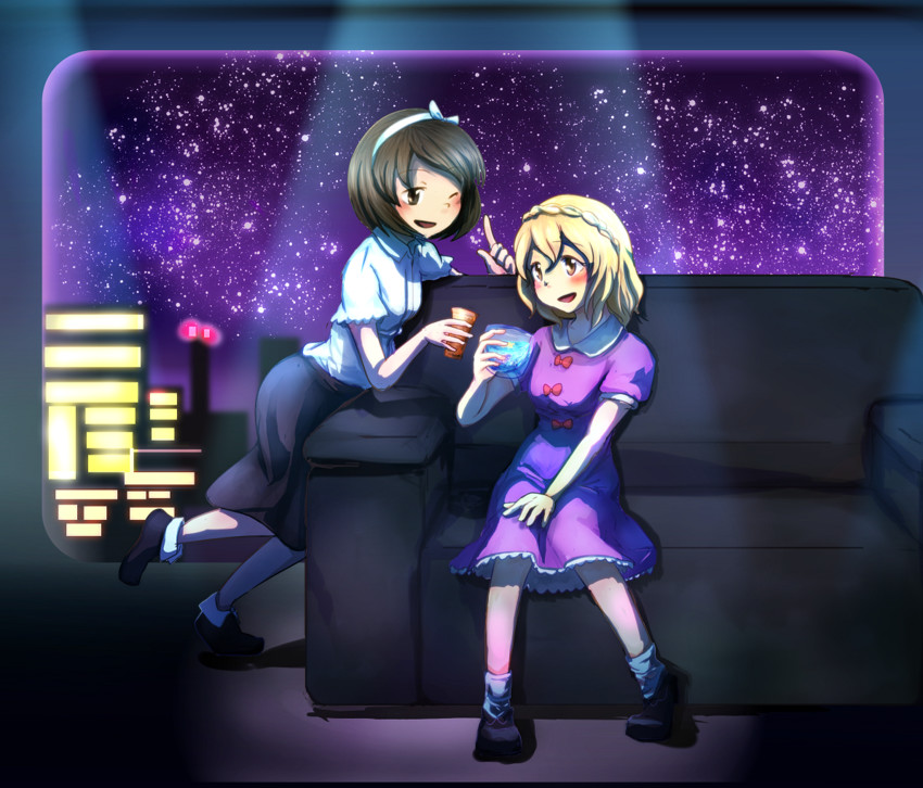 usami renko and maribel hearn (touhou and 1 more) drawn by minus_(sr_mineka)