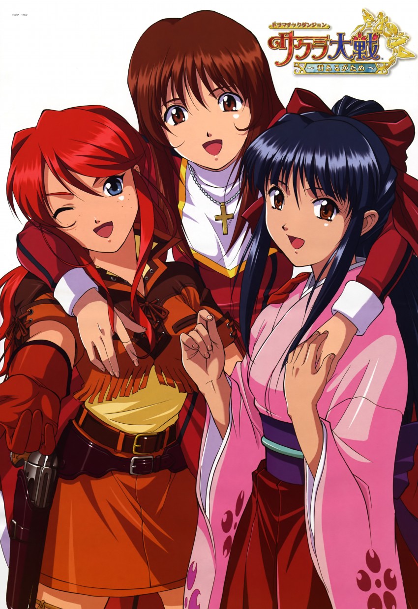 shinguuji sakura, erica fontaine, and gemini sunrise (sakura taisen and 2 more)