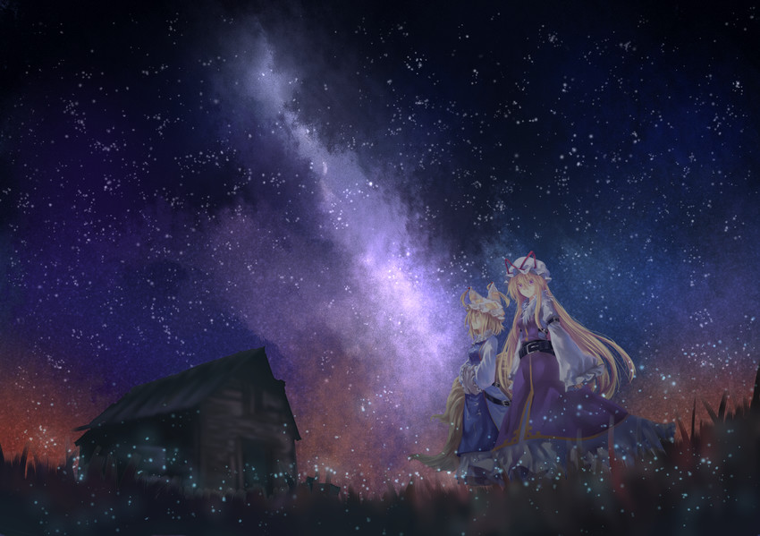 yakumo yukari and yakumo ran (touhou) drawn by beichen_xiaobei