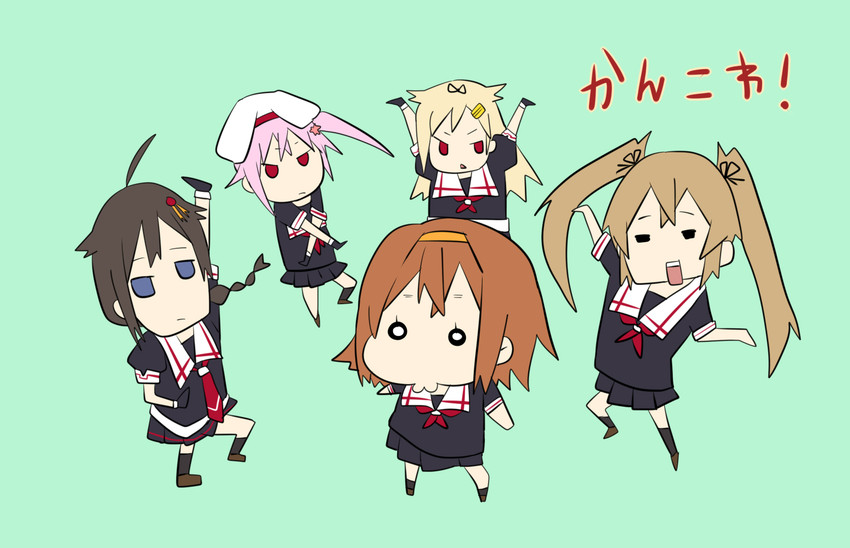 shigure, yuudachi, shigure kai ni, yuudachi kai ni, murasame, and 2 more (kantai collection and 1 more) drawn by yukichi_(eikichi)