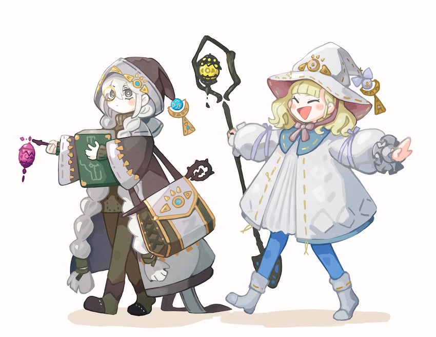 diabellstar the black witch, diabellze the original sinkeeper, astellar of the white forest, and elzette of the white forest (yu-gi-oh!) drawn by ishii_(young-moon)