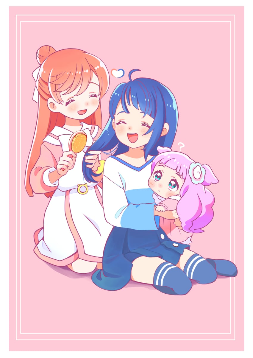 sora harewataru, nijigaoka mashiro, and ellee-chan (precure and 1 more) drawn by kyanos_(b_0000ff)