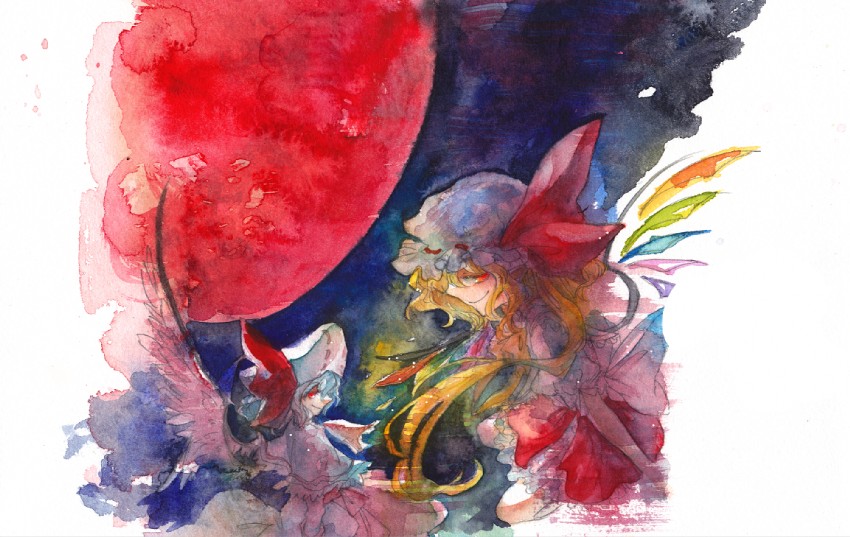 remilia scarlet and flandre scarlet (touhou) drawn by campanula-star
