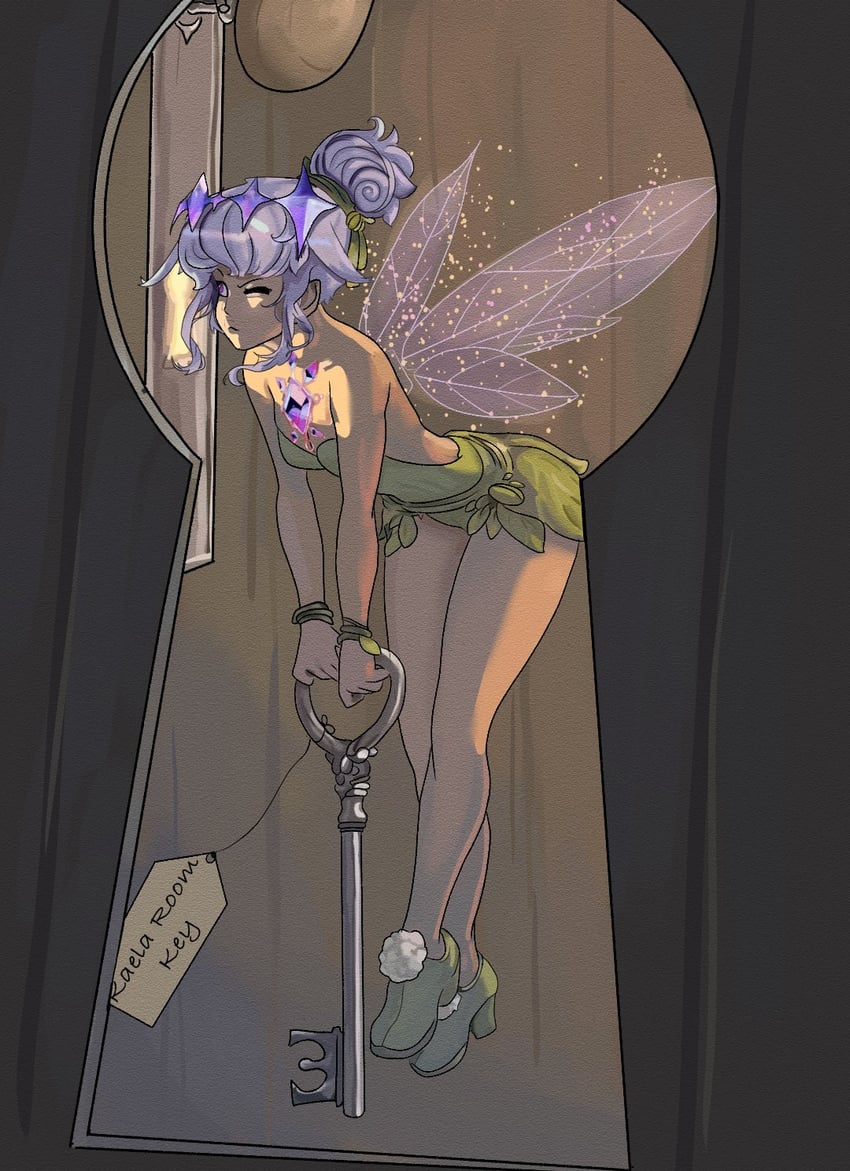 koseki bijou and tinker bell (hololive and 2 more) drawn by alxarty
