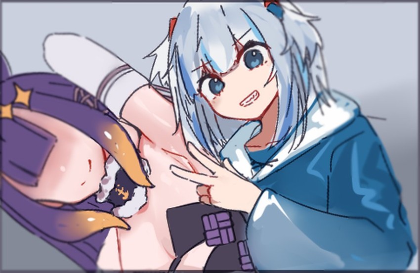 gawr gura and ninomae ina'nis (hololive and 1 more) drawn by nuggetkouhai