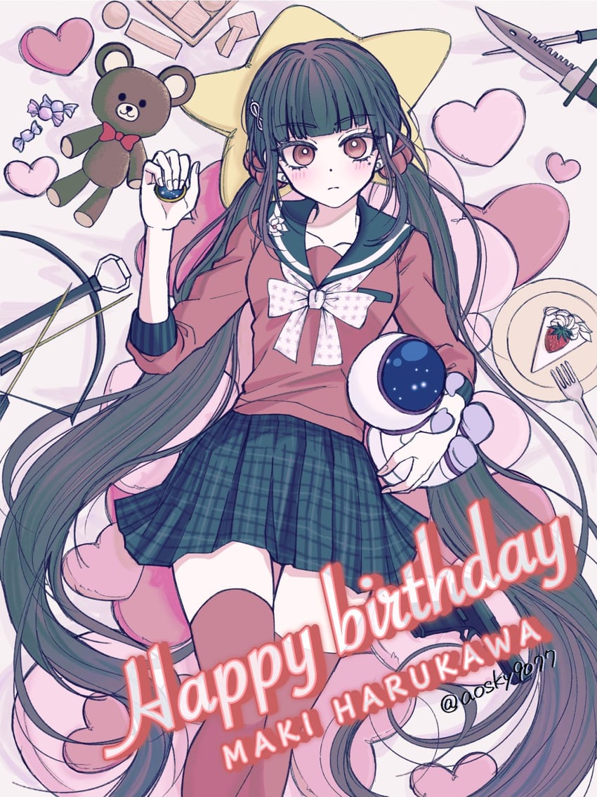 harukawa maki (danganronpa and 1 more) drawn by satori_(aosky9077)