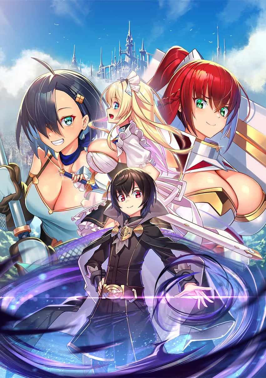 elicia, alek, selena, and juli (dengeki and 1 more) drawn by takamine_nadare