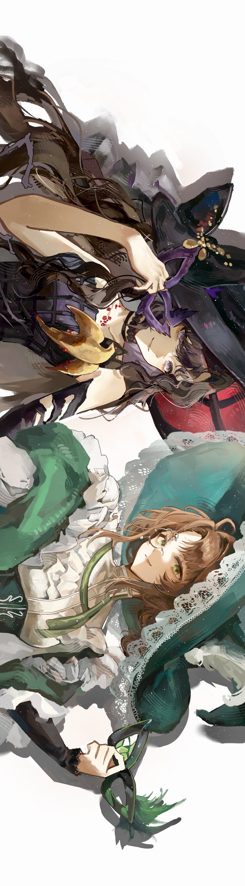isolde and kakania (reverse:1999) drawn by san_sui_dingshang_ya