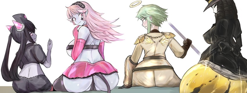 chrome, saki, high slug, and seraph zion (mon-musu quest! and 1 more) drawn by un_do