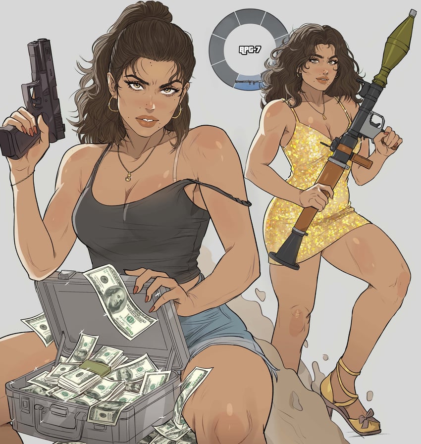 lucia caminos (grand theft auto and 1 more) drawn by yoracrab