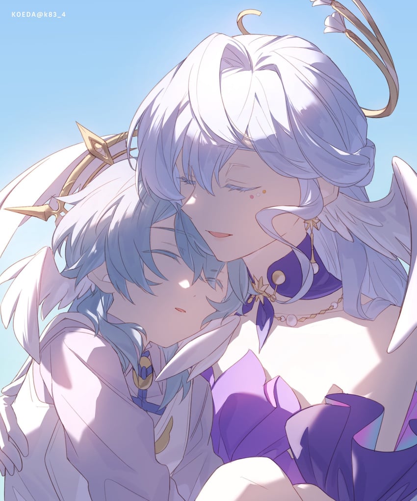 robin and sunday (honkai and 1 more) drawn by koeda_(k83_4)