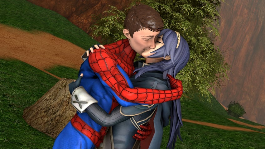 lucina and spider-man (fire emblem and 3 more) drawn by loverlassysponk