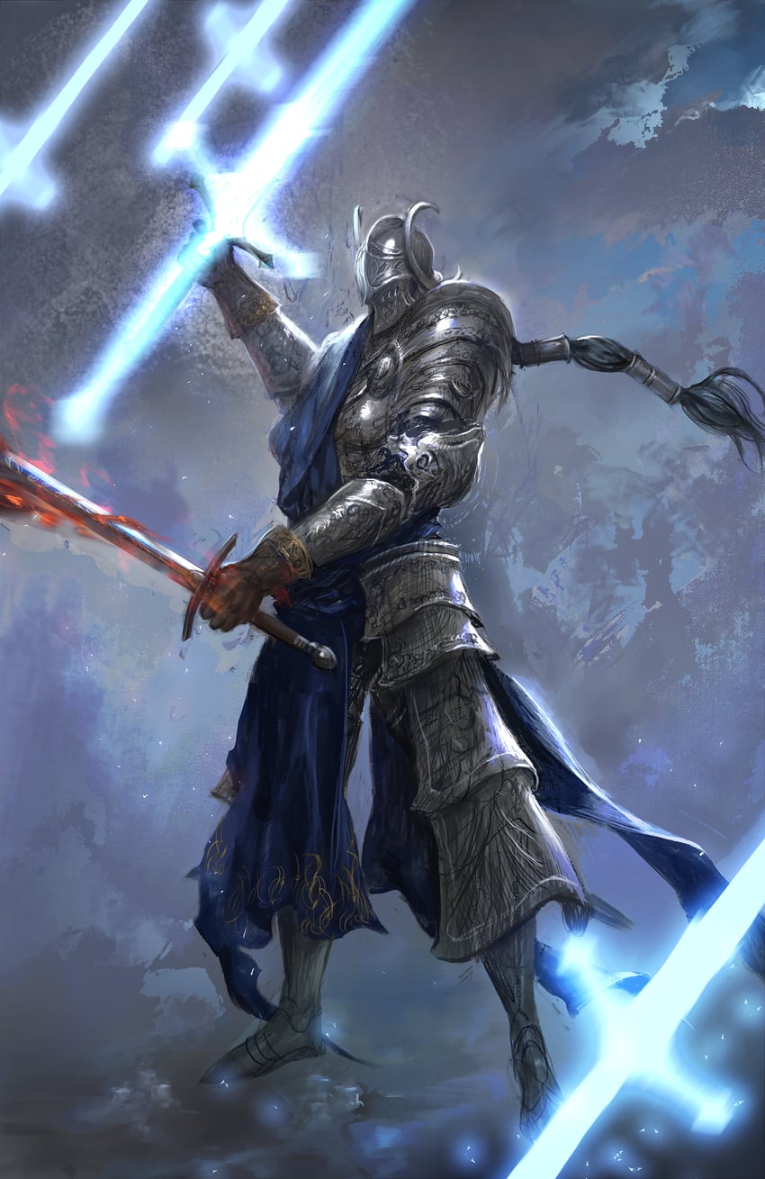 rellana twin moon knight (elden ring and 1 more) drawn by junjiuk
