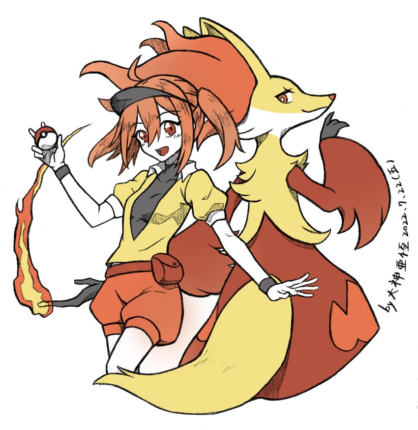 delphox (original and 1 more) drawn by dashen_ya_heng
