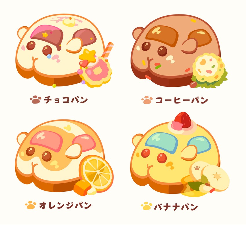 potato, shiromo, teddy, and patrol molcar (pui pui molcar) drawn by hongdoujing